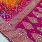 Banarasi Mirror Work Bandhej Soft Silk Saree