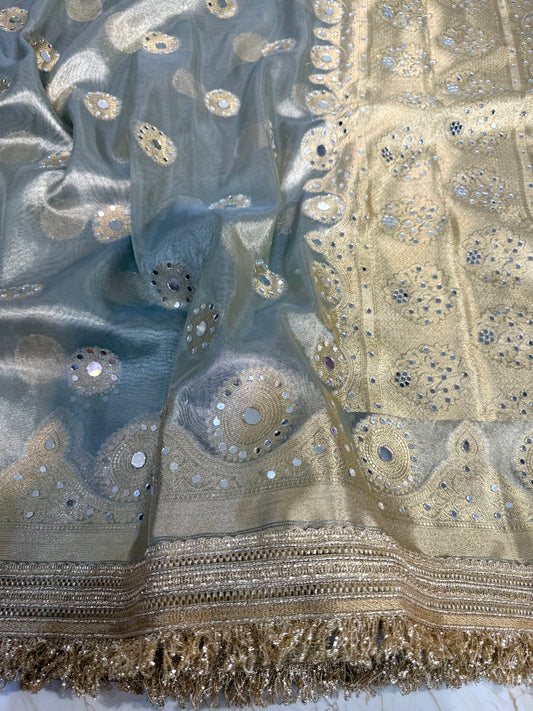 Banarasi Mirror Work Tissue Silk Saree