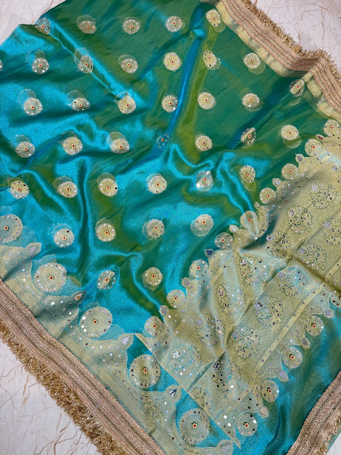 Banarasi Mirror Work Tissue Silk Saree