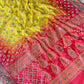 Banarasi Mirror Work Bandhej Soft Silk Saree
