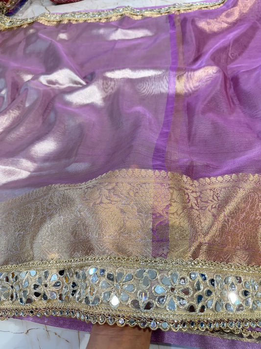 Banarasi Mirror Work Tissue Silk Saree