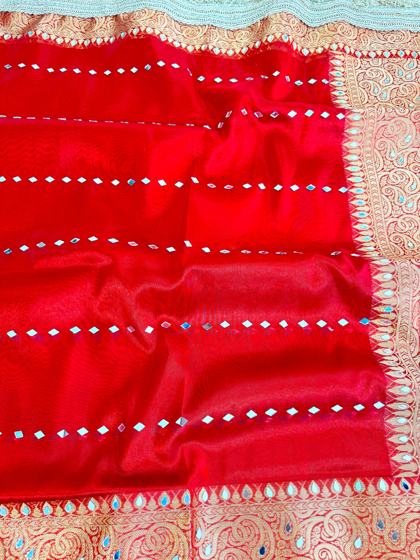Banarasi Mirror Work Tissue Silk Saree