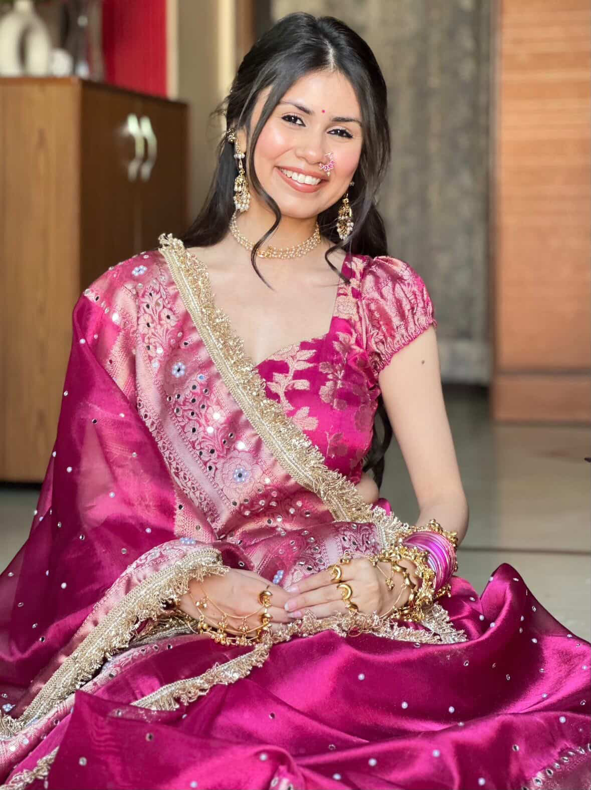 Banarasi Mirror Work Tissue Silk Saree