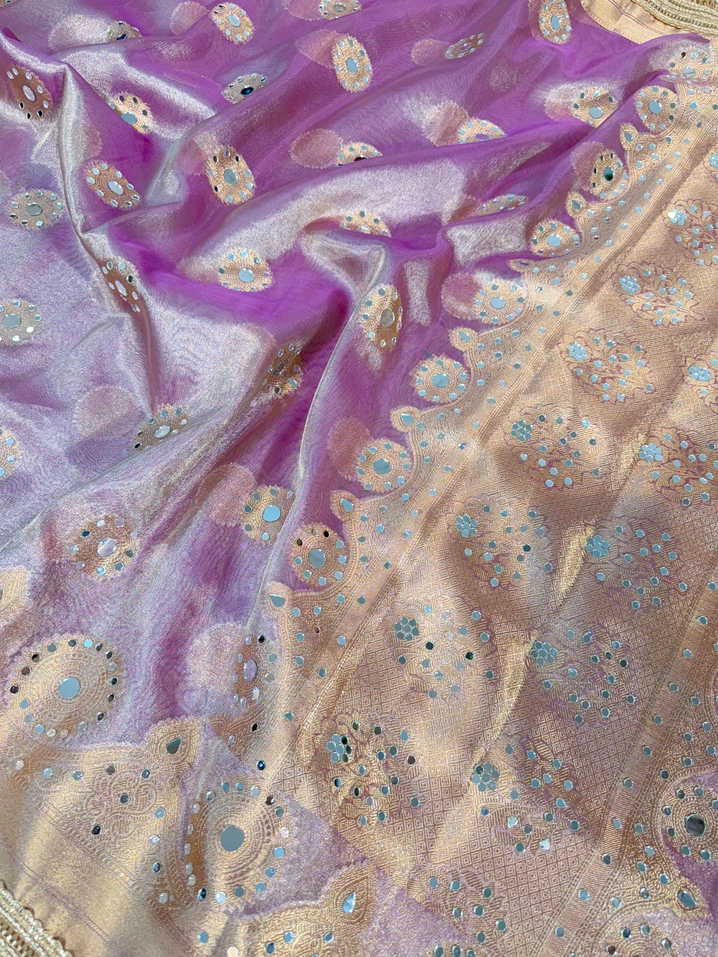Banarasi Mirror Work Tissue Silk Saree