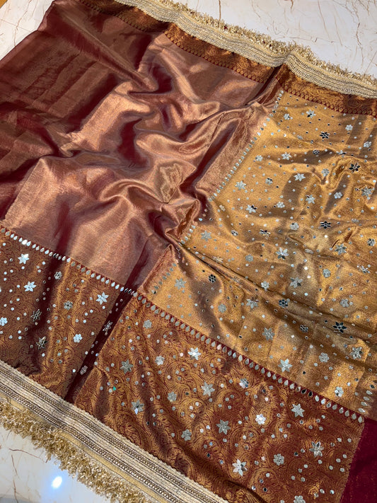 Banarasi Mirror Work Tissue Silk Saree