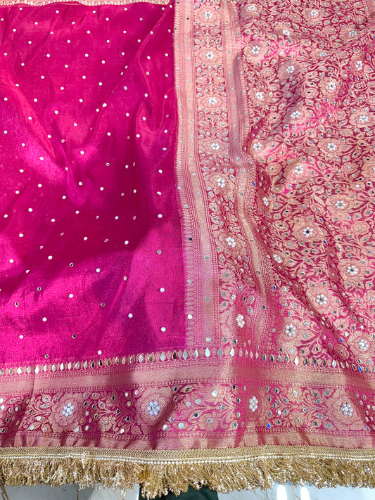 Banarasi Mirror Work Tissue Silk Saree