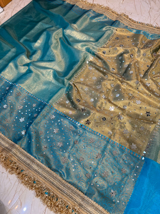 Banarasi Mirror Work Tissue Silk Saree