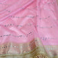 Banarasi Handloom Pearl Work Kora Silk Saree