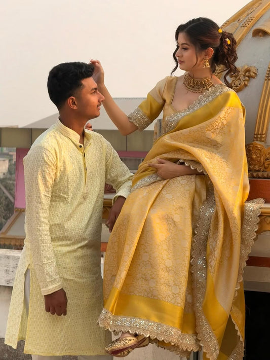 Banarasi Handloom Bridal Wear Soft Silk Saree