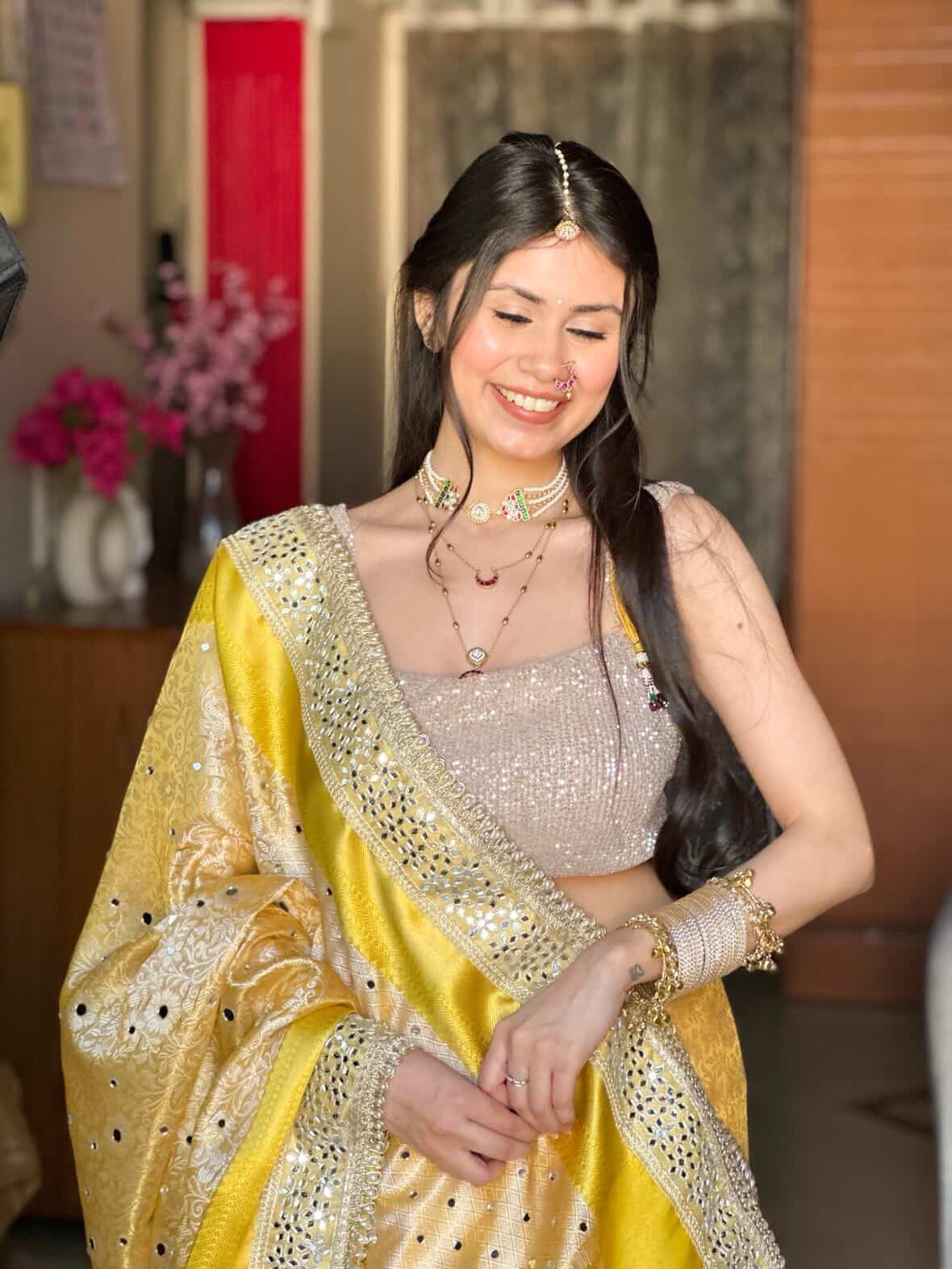 Banarasi Mirror Work Tissue Silk Saree