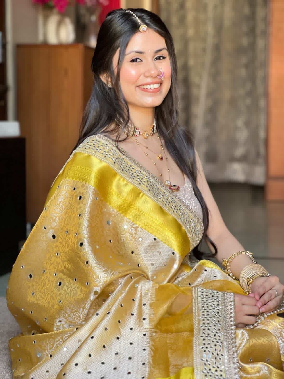 Banarasi Mirror Work Tissue Silk Saree