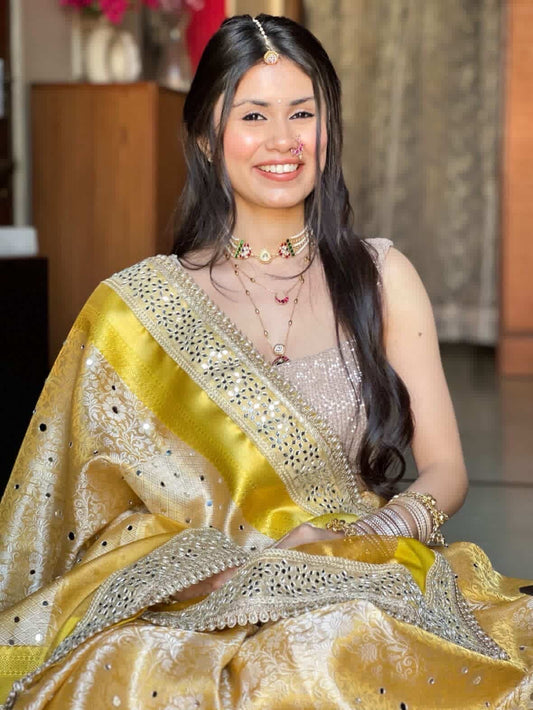 Banarasi Mirror Work Tissue Silk Saree