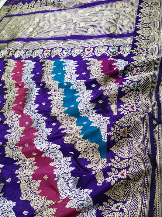 Banarasi Handloom Pure Katan Silk Kaduwa Weaving Rangkaat Saree