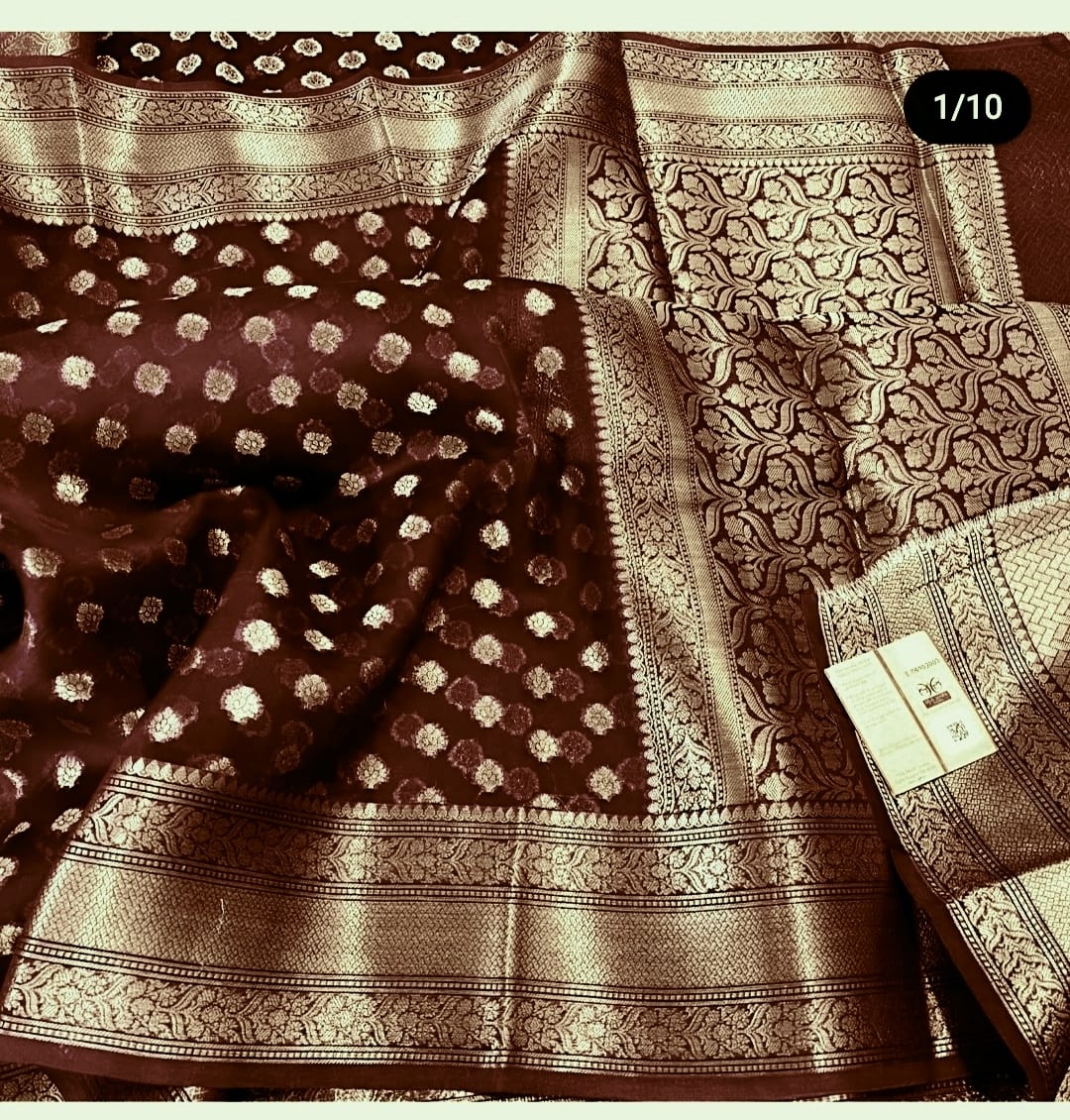 Banarasi Handloom Soft Kora Saree