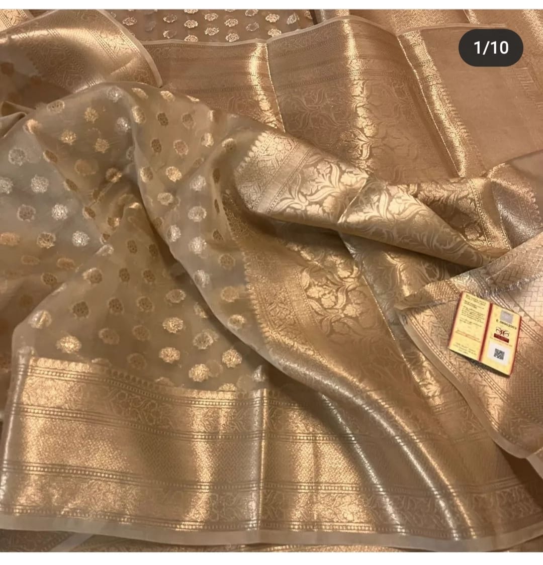 Banarasi Handloom Soft Kora Saree