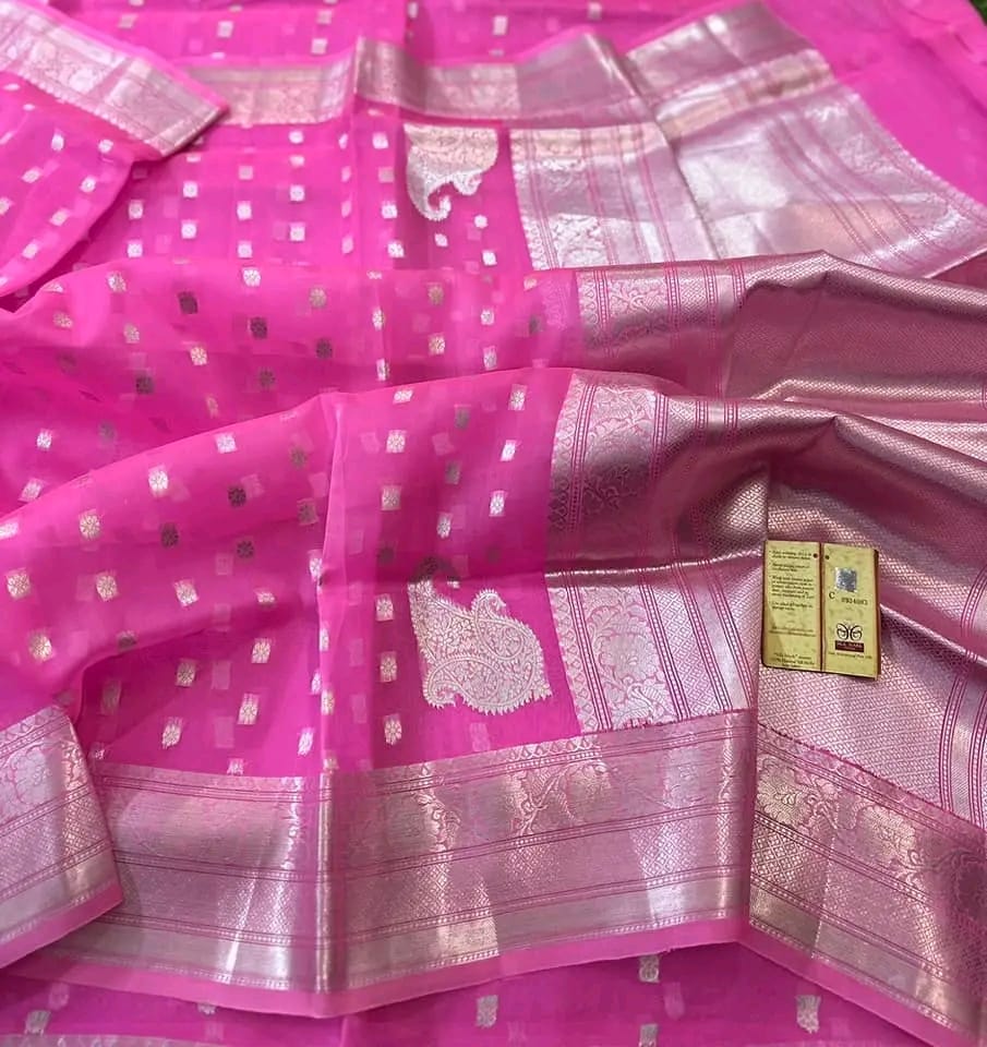 Banarasi Handloom Soft Kora Saree