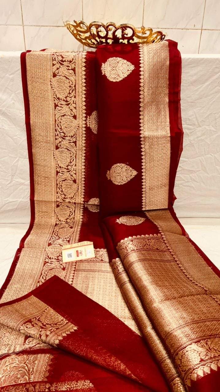 Banarasi Handloom Soft Kora Silk Saree