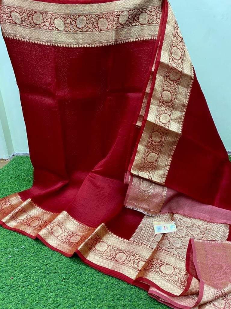 Banarasi Handloom Soft Kora Silk Saree