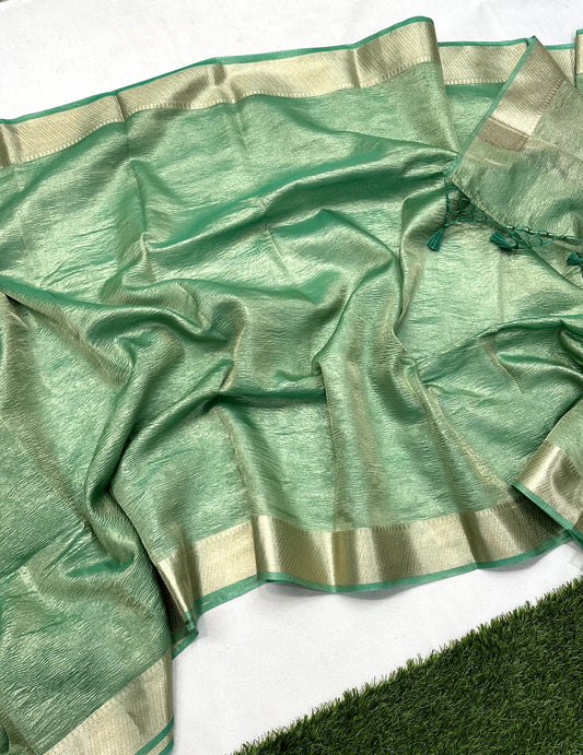 Banarasi Handloom Soft Crush Tissue Silk Saree