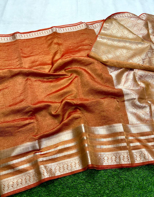 Banarasi Handloom Soft Crush Tissue Silk Saree