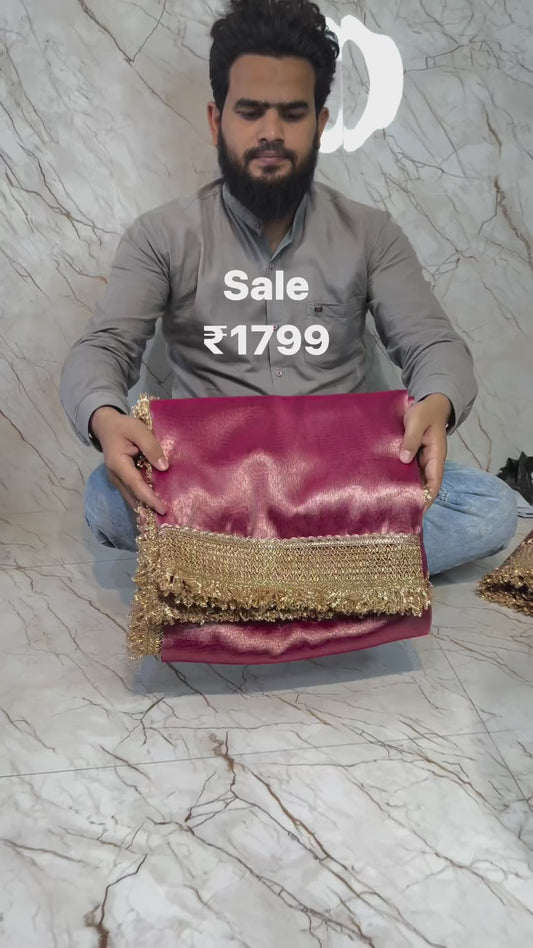 Banarasi Handloom Soft Tissue Silk Saree