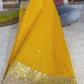 Banarasi Ghunghru and Mirror Work Kora Silk Saree
