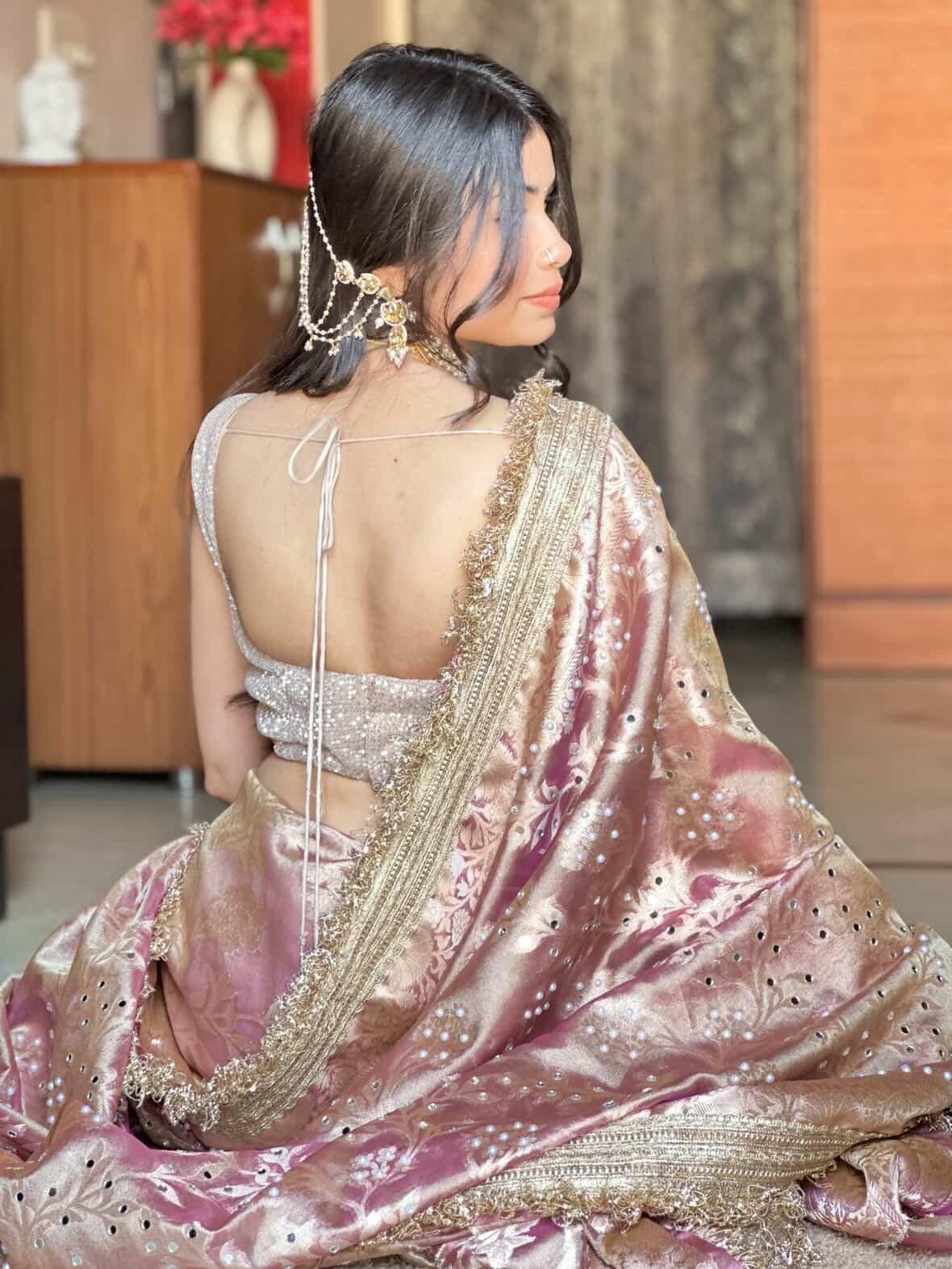 Banarasi Mirror Work Tissue Silk Saree
