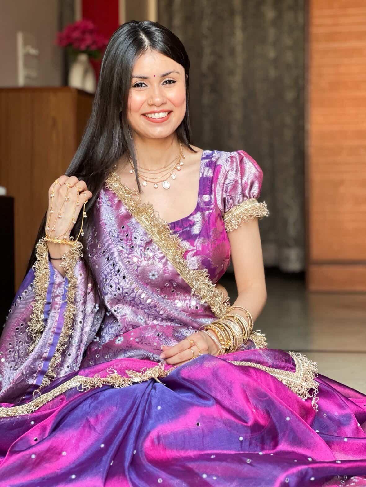 Banarasi Mirror Work Tissue Silk Saree