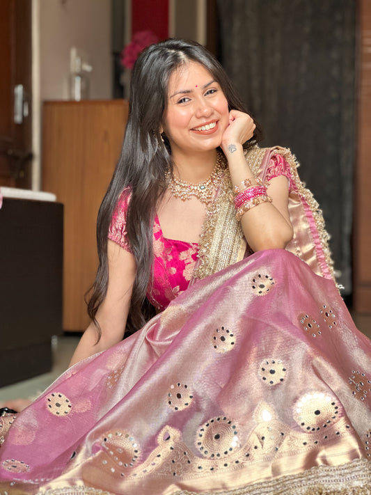 Banarasi Mirror Work Tissue Silk Saree