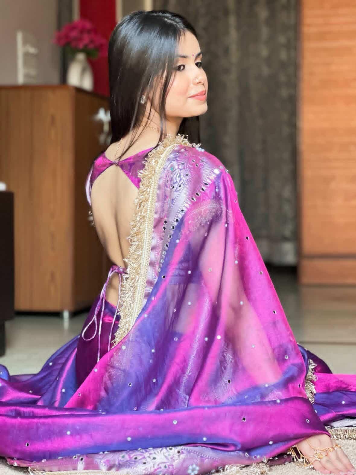 Banarasi Mirror Work Tissue Silk Saree