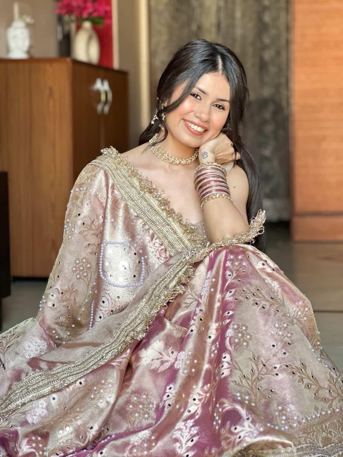 Banarasi Mirror Work Tissue Silk Saree