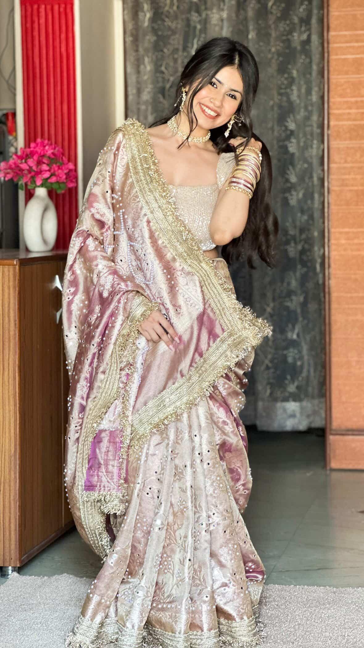 Banarasi Mirror Work Tissue Silk Saree