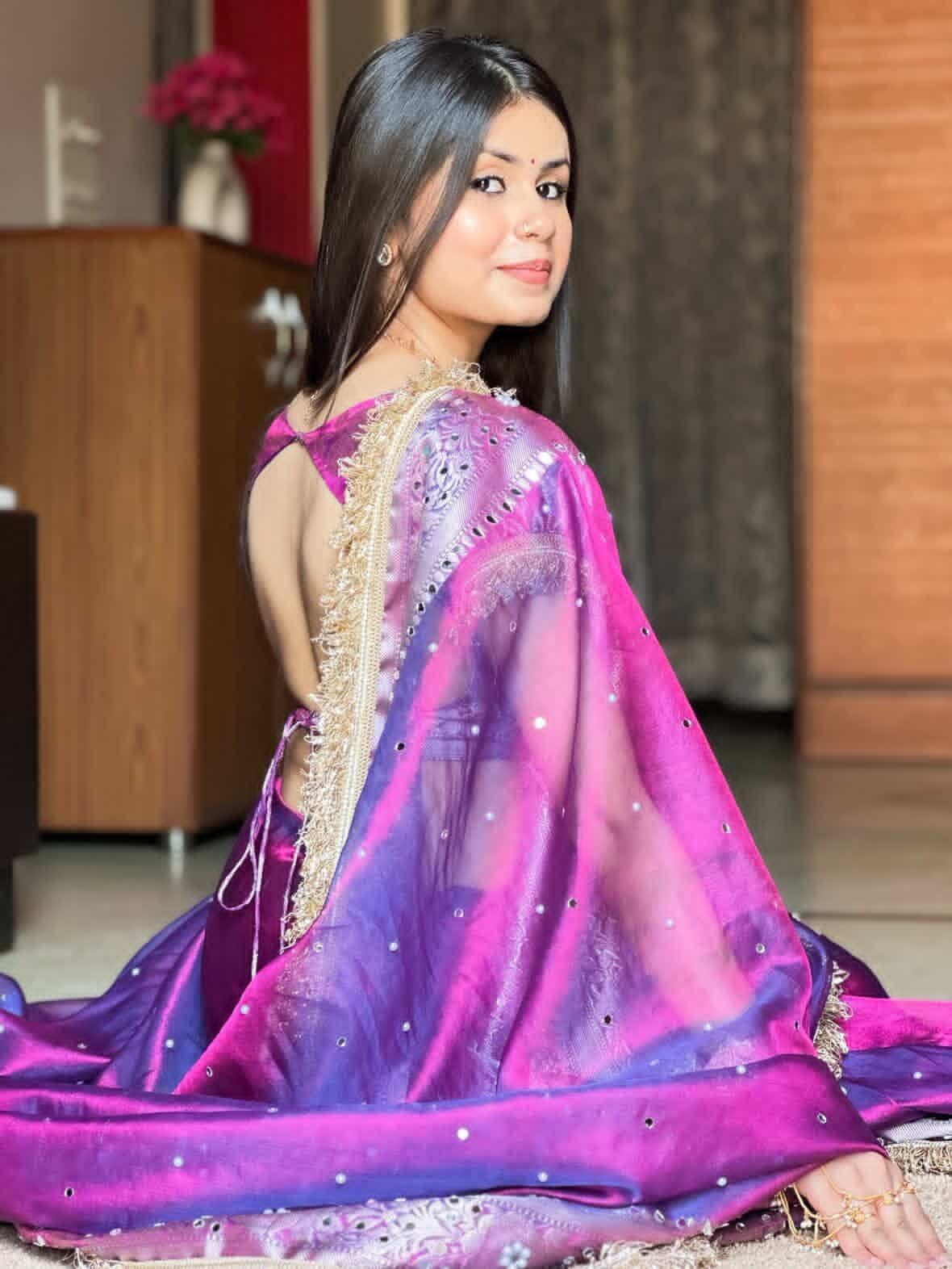 Banarasi Mirror Work Tissue Silk Saree