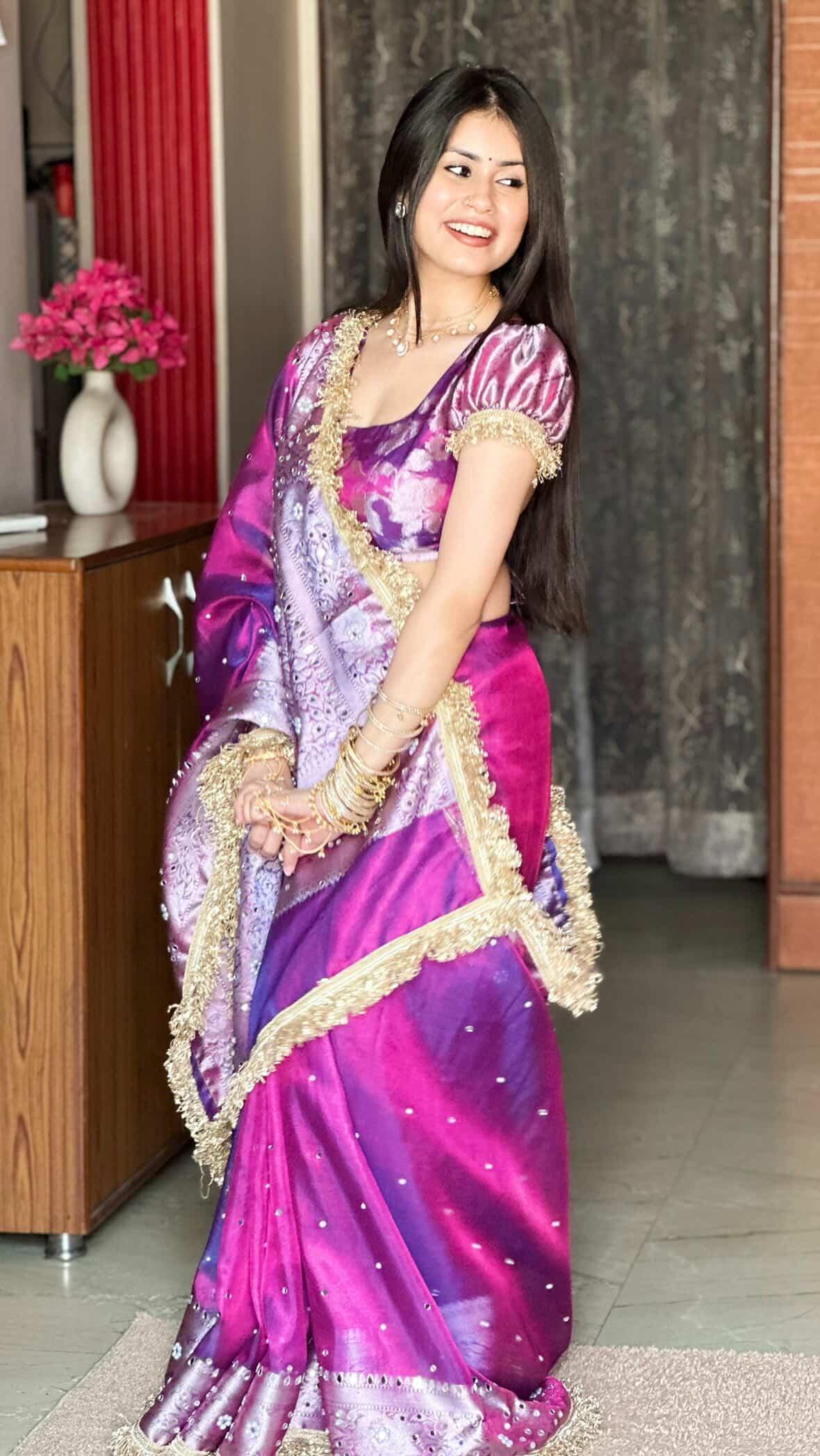 Banarasi Mirror Work Tissue Silk Saree