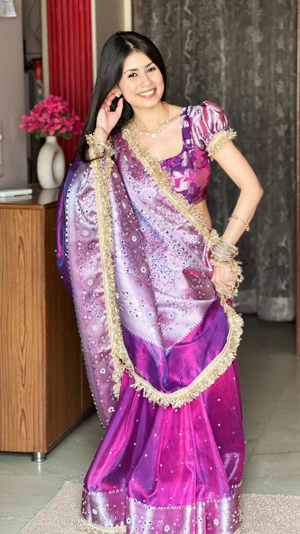 Banarasi Mirror Work Tissue Silk Saree