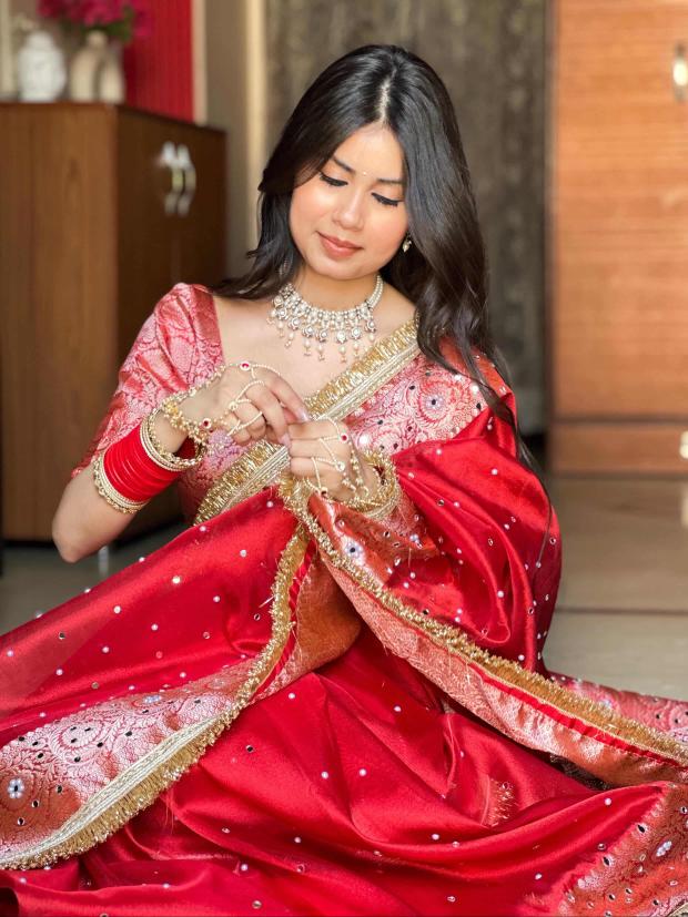 Banarasi Mirror Work Tissue Silk Saree