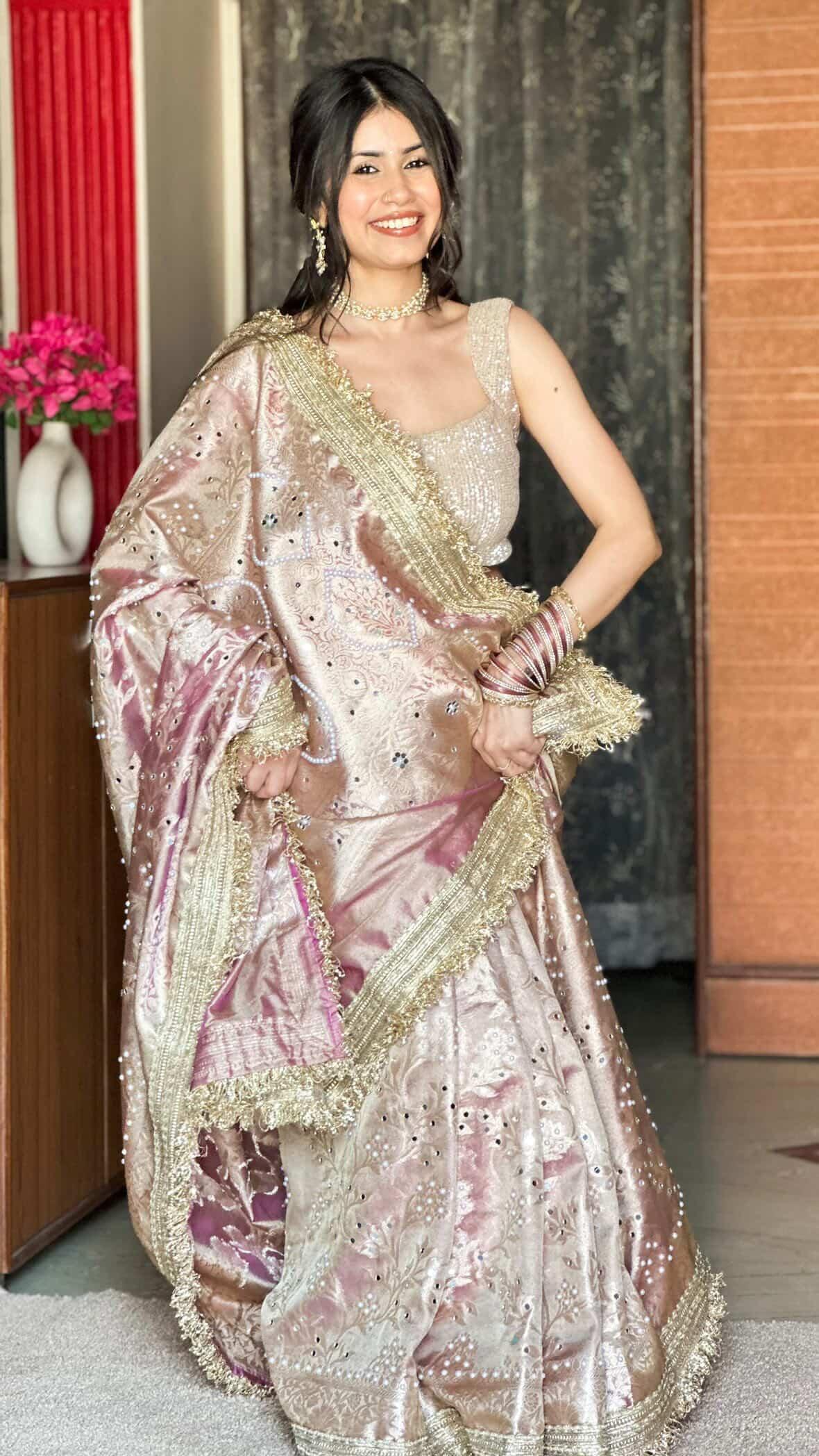 Banarasi Mirror Work Tissue Silk Saree