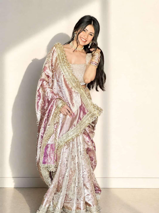 Banarasi Mirror Work Tissue Silk Saree