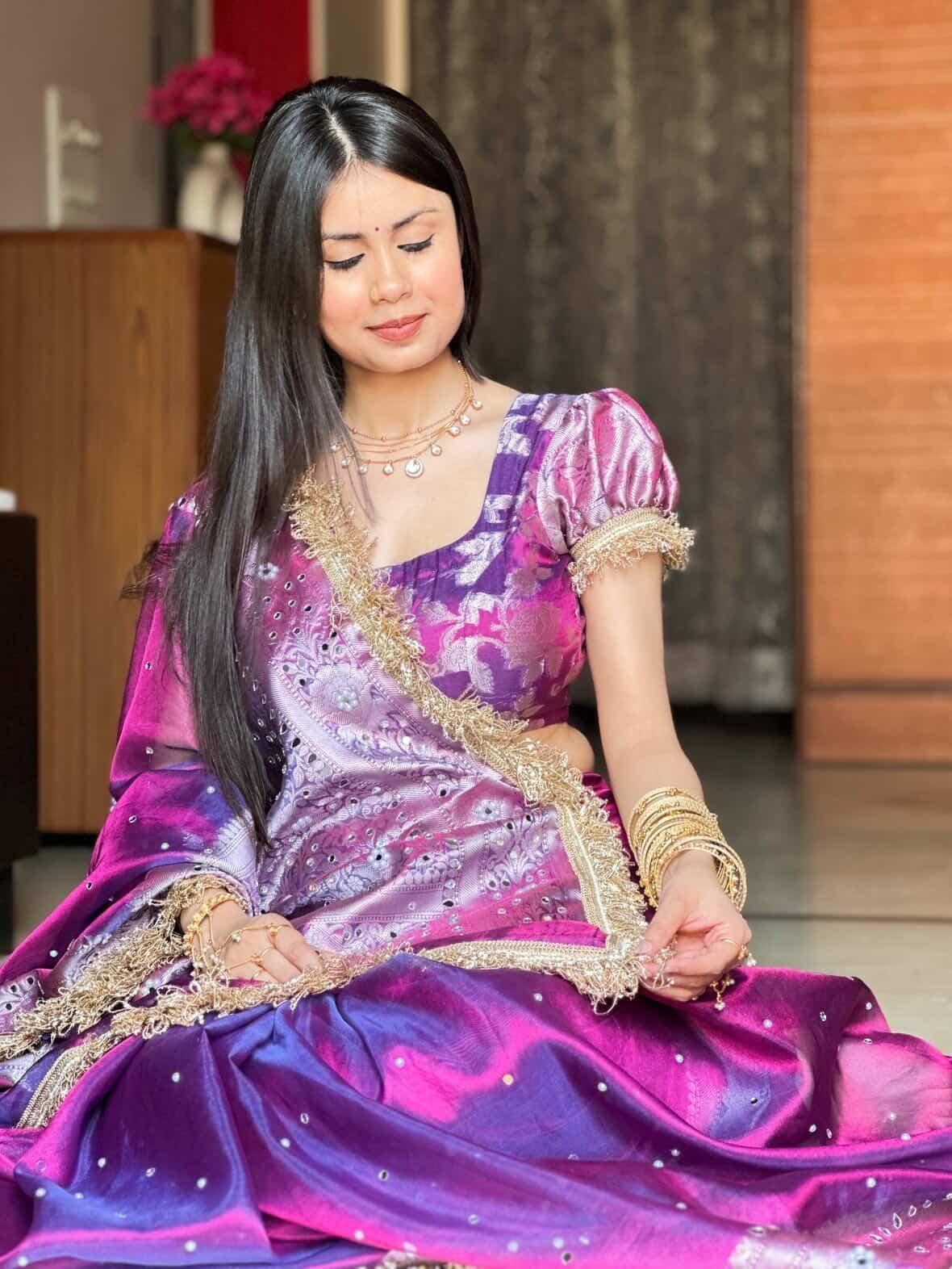 Banarasi Mirror Work Tissue Silk Saree