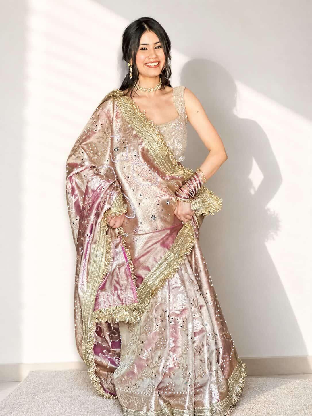 Banarasi Mirror Work Tissue Silk Saree