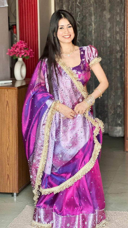 Banarasi Mirror Work Tissue Silk Saree