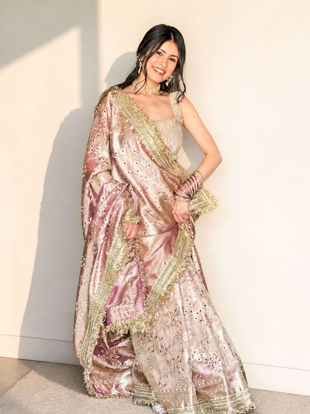 Banarasi Mirror Work Tissue Silk Saree