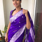 Banarasi Khaddi Georgette Pure Silk Kaduwa Weaving Silver Zari Saree