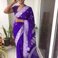 Banarasi Khaddi Georgette Pure Silk Kaduwa Weaving Silver Zari Saree