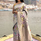 Banarasi Handloom Pure Moonga Silk Brush Dye Saree